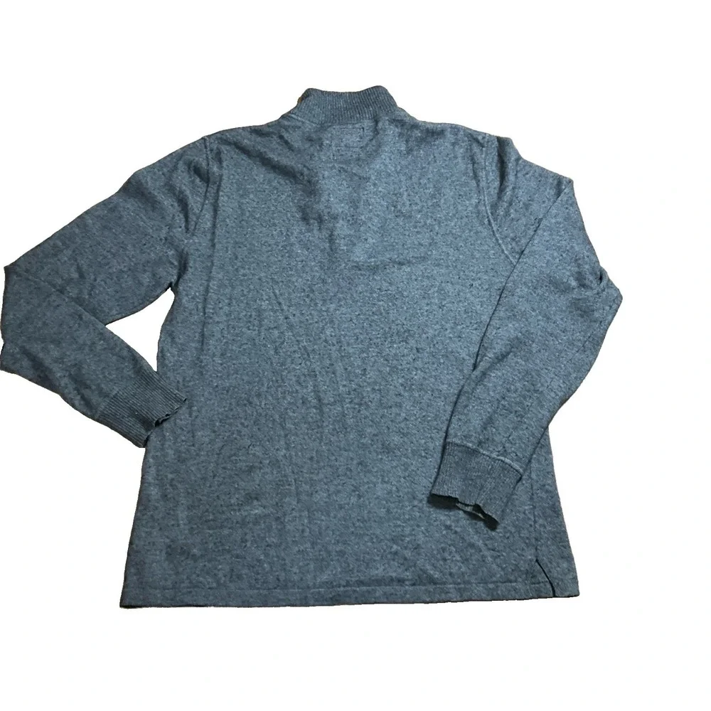 The North Face Sweater Mens Size Large Gray Quarter Zip Cotton Wool Nylon